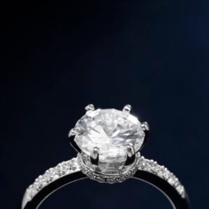 18KT Yellow Gold Diamond Engagement Ring – Solitaire Floral Design, BIS Hallmarked