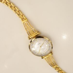 22KT Gold White Dial Watch