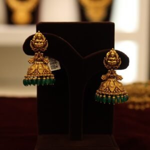 22KT Antique Green Beads Jumka