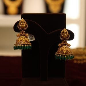 22KT Antique Green Beads Jumka