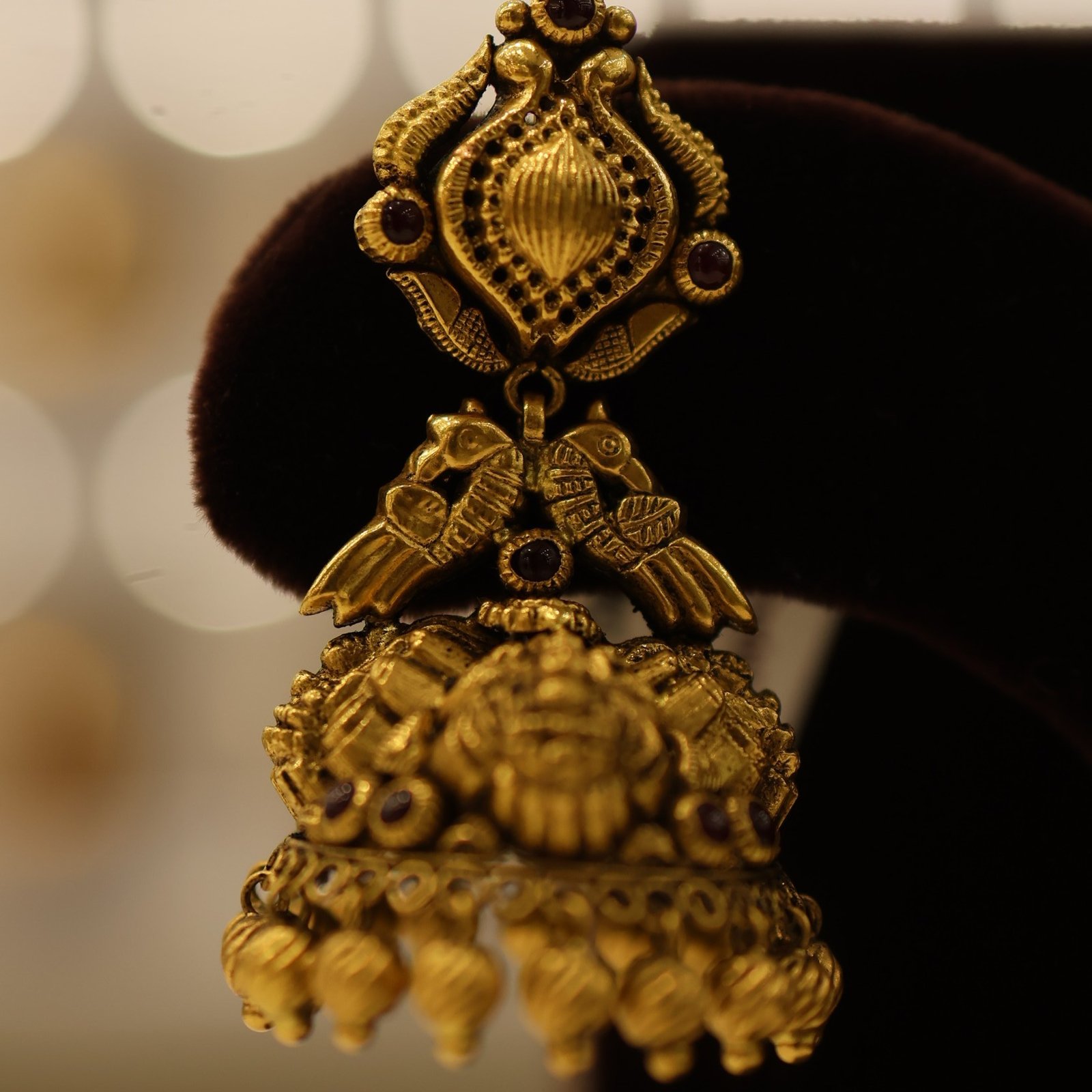 22KT Antique Nakash Gold Jumka Earrings