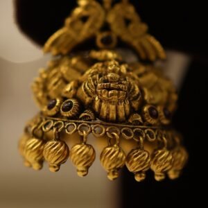 22KT Antique Nakash Gold Jumka Earrings