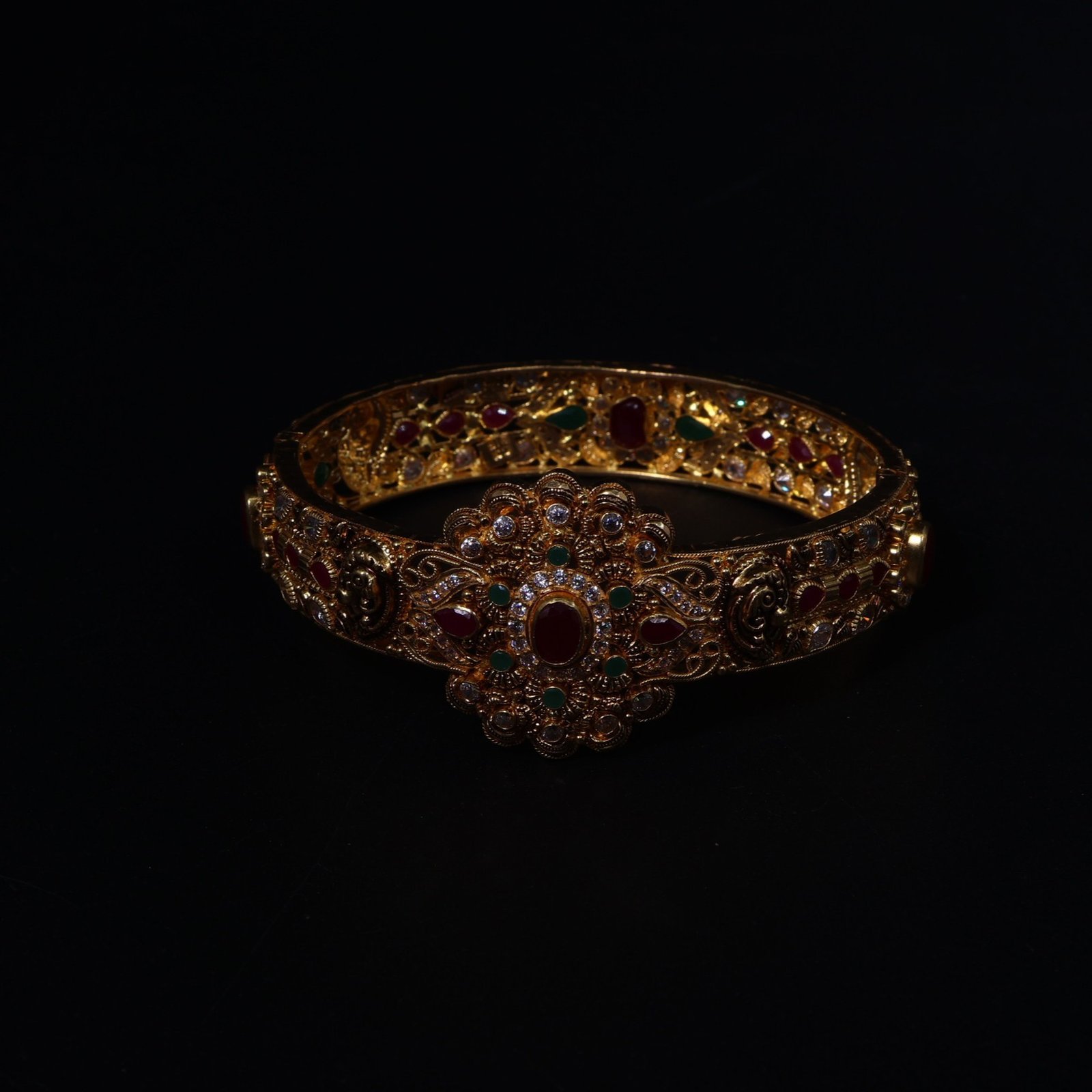 22KT Ruby Emerald Gold Kada