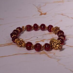 22KT Ruby Beads Gold Kada