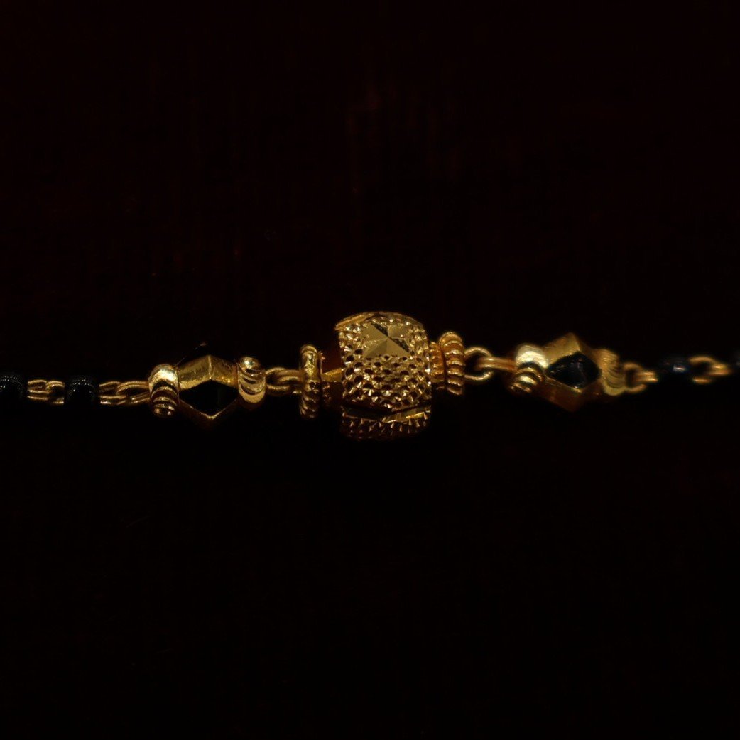 22KT Gold Black Beads Bracelet