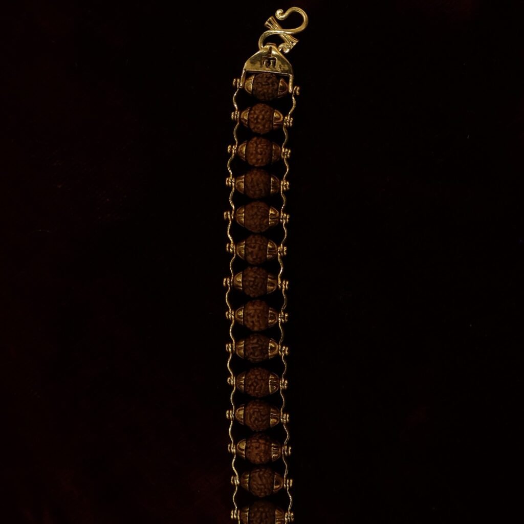 22KT Gold Rudraksha Casting Bracelet