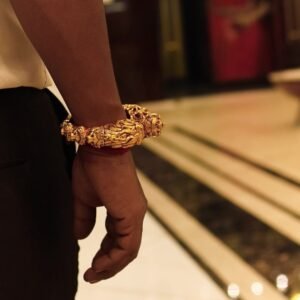 Men’s Lion Face Gold Kada