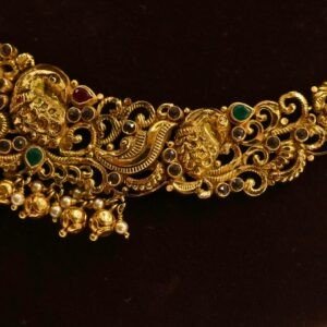 22KT Gold Multi-Stone Necklace (HUID Hallmarked) – Premium Traditional Design (31.48g)