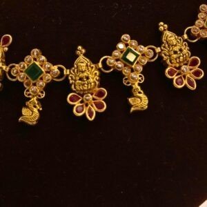 22KT Gold Lakshmi Multi-Stone Necklace (HUID Hallmarked) – Traditional Bridal Collection (24.15g)
