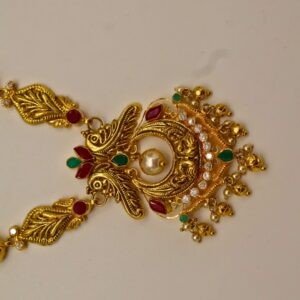 22KT Gold Multi-Stone Necklace (HUID Hallmarked) – Elegant Traditional Collection (14.57g)