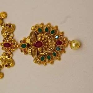 22KT Gold Multi-Stone Necklace (HUID Hallmarked) – Elegant Traditional Collection (16.61g)