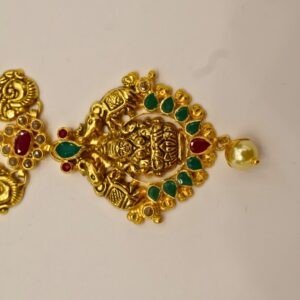22KT Gold Lakshmi Multi-Stone Necklace (HUID Hallmarked) – Elegant Traditional Collection (14.82g)