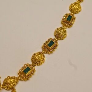 22KT Gold Multi-Stone Necklace (HUID Hallmarked) – Premium Traditional Collection (24.78g)