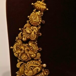 22KT Gold Antique Nakasa Necklace with Pearl & Gold Balls Work (HUID Hallmarked) – Grand Bridal Collection (42.27g)
