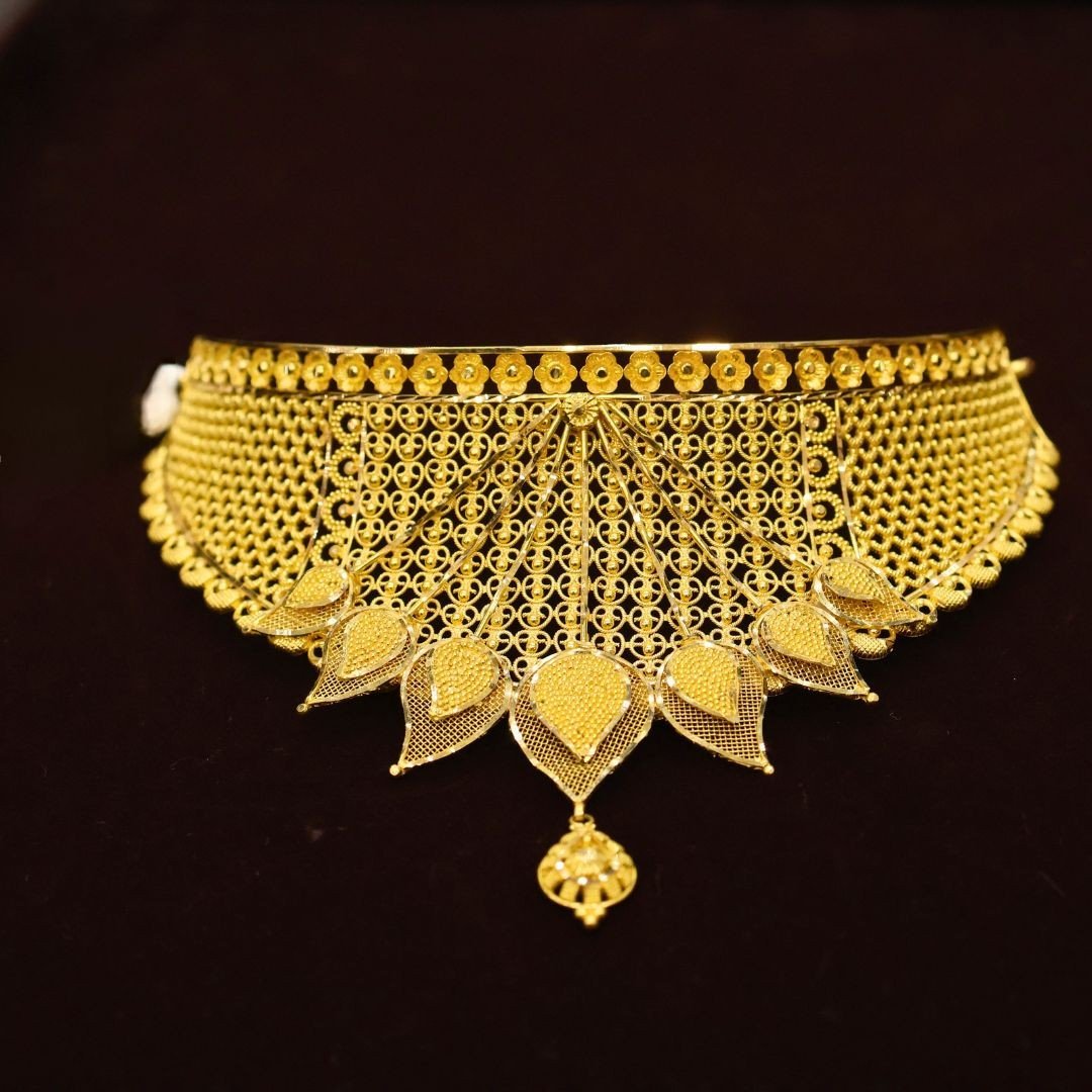 22KT Plain Gold Choker (HUID Hallmarked) – 42.94