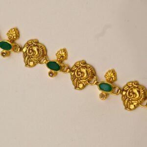 22KT Gold Lakshmi Multi-Stone Necklace (HUID Hallmarked) – Elegant Traditional Collection (14.82g)