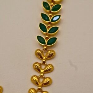 22KT Gold Multi-Stone Necklace (HUID Hallmarked) – Elegant Traditional Collection (21.46g)