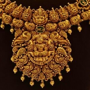22KT Gold Antique Nakasa Lakshmi Necklace with Gold Balls (HUID Hallmarked) – Grand Bridal Collection (47.21g)