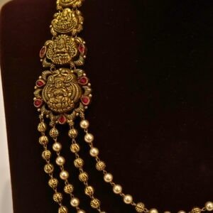 22KT Gold Antique Mohan Mala Pearl Short Necklace (HUID Hallmarked) – Traditional Collection (23.00g)