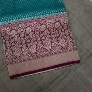 Banarasi Silk Saree – Blue with Magenta Combination (7 Colors Available)