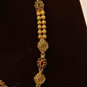 22KT Gold Multi-Stone Necklace (HUID Hallmarked) – Elegant Traditional Collection (29.76g)