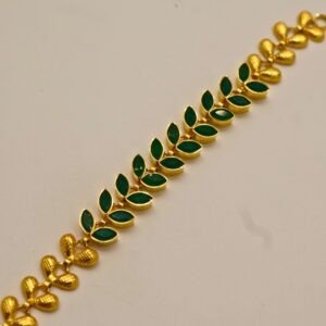 22KT Gold Multi-Stone Necklace (HUID Hallmarked) – Elegant Traditional Collection (21.46g)