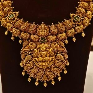 22KT Gold Antique Nakasa Lakshmi Necklace with Gold Balls (HUID Hallmarked) – Grand Bridal Collection (47.21g)