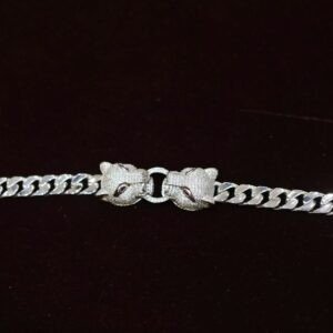 92.5 Silver Men’s Lion Design Bracelet (HUID Hallmarked) – 42.80g