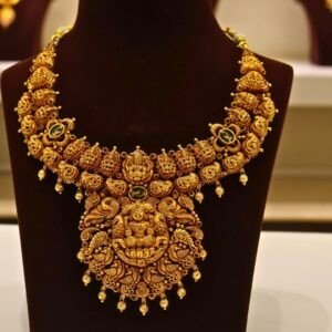 22KT Gold Antique Nakasa Lakshmi Necklace with Gold Balls (HUID Hallmarked) – Grand Bridal Collection (47.21g)