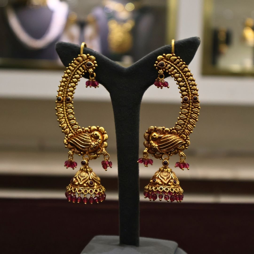 92.5 Silver Antique Mattil with Jhumka (HUID Hallmarked) – 29.10g