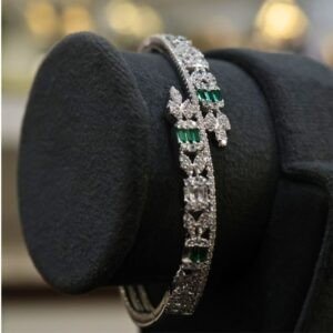 92.5 Silver Stone Ladies Kada (HUID Hallmarked) – 13.10g