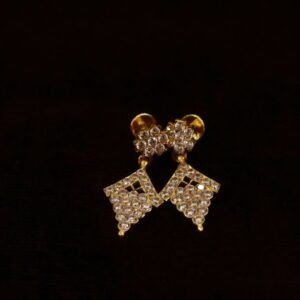 22KT Gold Stone Hanging Earrings (HUID Hallmarked) – Elegant Designer Collection (4.76g)