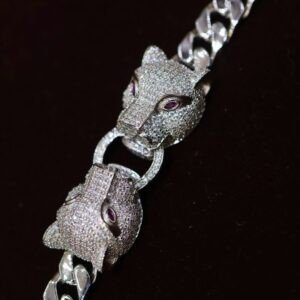 92.5 Silver Men’s Lion Design Bracelet (HUID Hallmarked) – 42.80g