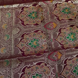 Banarasi Embossed Saree – Maroon with Rich Zari Design (Premium Collection)