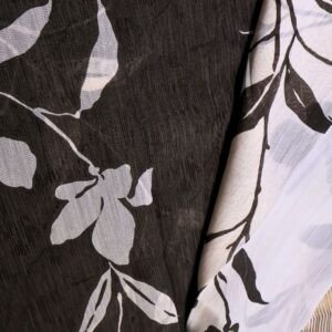 Cotton Saree – Black & Beige with Printed Design and Zari Border (Elegant Daily Wear Collection)
