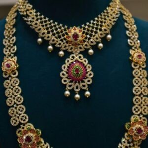 92.5 Silver Stone Hara Necklace (HUID Hallmarked) – 150.72g