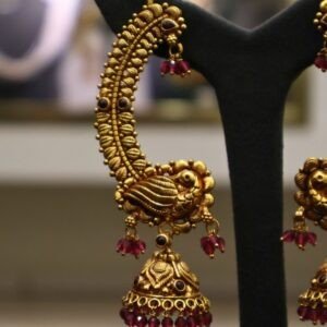 92.5 Silver Antique Mattil with Jhumka (HUID Hallmarked) – 29.10g