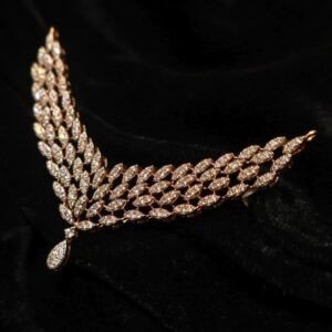 18KT Diamond Double Hook Pendant (1.00 Ct) – Elegant Designer Piece