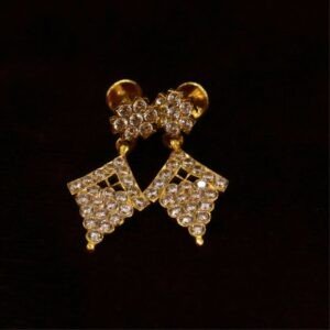22KT Gold Stone Hanging Earrings (HUID Hallmarked) – Elegant Designer Collection (4.76g)