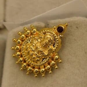 22KT Gold Lakshmi Stud Earrings – Bombay Work Design (HUID Hallmarked) – 3.23g