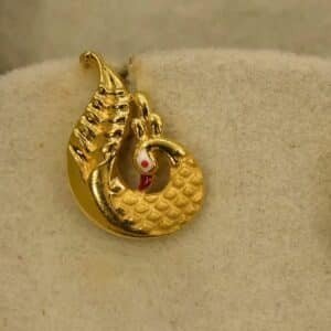 22KT Gold Peacock Design Earrings – Casting Work (HUID Hallmarked) – 3.08g
