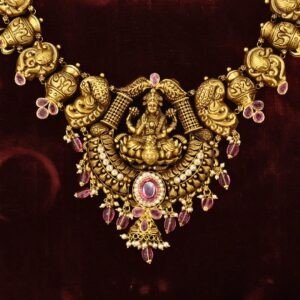 22KT Nagas Gold Bridal Hara with Pearl Work (HUID Hallmarked) – 76.60g