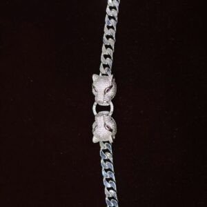 92.5 Silver Men’s Lion Design Bracelet (HUID Hallmarked) – 42.80g