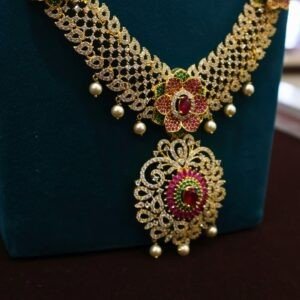 92.5 Silver Stone Hara Necklace (HUID Hallmarked) – 150.72g