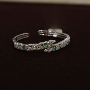 92.5 Silver Stone Ladies Kada (HUID Hallmarked) – 13.10g