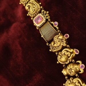 22KT Nagas Gold Bridal Hara with Pearl Work (HUID Hallmarked) – 76.60g