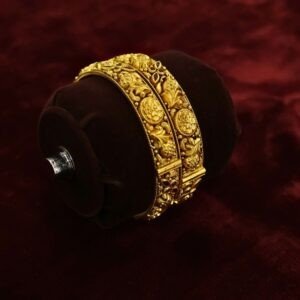 22KT Antique Gold Screw Bangles (HUID Hallmarked) – 35.78g