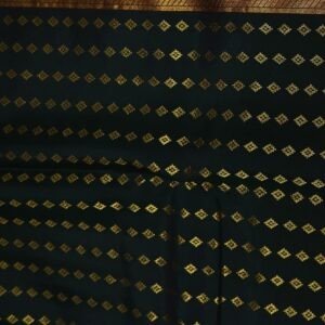 Kanchipuram Silk Saree – Black Body with Pink Zari Border (Premium Wedding Collection)