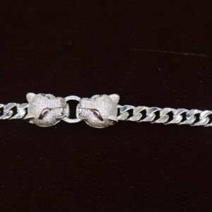 92.5 Silver Men’s Lion Design Bracelet (HUID Hallmarked) – 42.80g