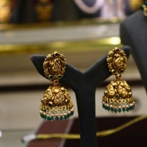 92.5 Silver Beads Hara with Antique Jhumka Set (Combo Jewellery Set)